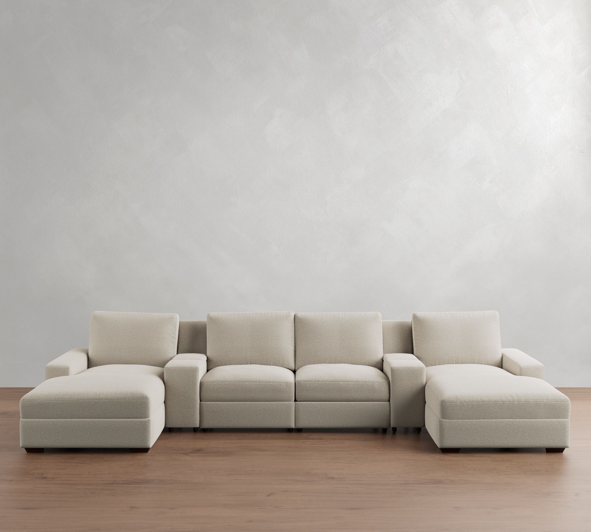 Big Sur Square Arm Power Reclining Double Chaise Sectional (146"170")