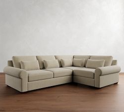 Big Sur Roll Arm Deep Seat 3-Piece Sectional (121")
