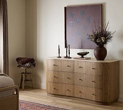 Chandon 6-Drawer Marble Dresser (65")