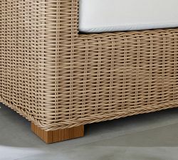 Huntington Wicker Square Arm Outdoor Lounge Chair