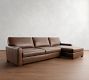 Turner Square Arm Leather Chaise Sectional (105"&ndash;129")