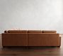 Big Sur Square Arm Deep Seat Leather 3-Piece L-Shaped Wedge Sectional (129")