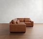 Big Sur Square Arm Deep Seat Leather 3-Piece Sectional (121")