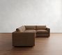 Carmel Slim Arm Leather 3-Piece Wedge Sectional (119")