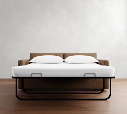 Carmel Slim Arm Leather Sleeper Sofa (80")