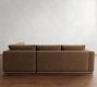Carmel Wide Arm Leather Wood Base 3-Piece Sectional (113")