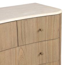 Chandon 5-Drawer Marble Dresser (38.8")