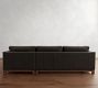 Jake Leather Brindle Wood Base Chaise Sectional (111"&ndash;121")