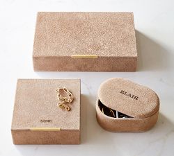 Avalon Oval Suede Jewelry Box