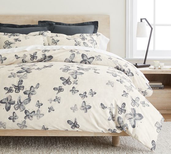 Butterfly Kisses Organic Percale Duvet Cover by Pottery Barn