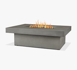 Chrisley Concrete Rectangular Propane Fire Pit Table with Propane Tank Storage(60")