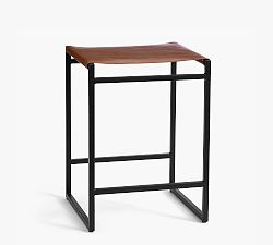 Open Box: Hardy Backless Leather Counter Stool (24") - Bronze/Saddle Tan Leather