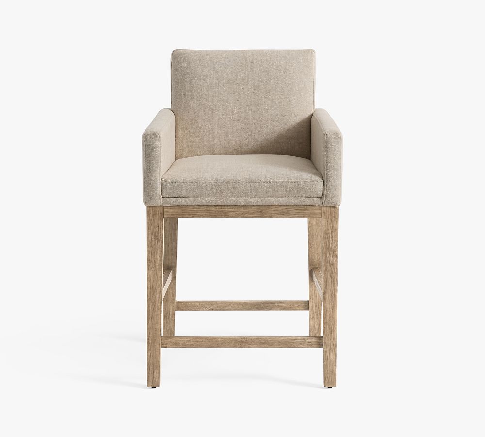 Jake Upholstered Stool by Pottery Barn