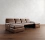 Turner Square Arm Leather Power Reclining Double Chaise Sectional (105"&ndash;117")