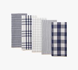 Farmhouse Woven Cotton Kitchen Towels - Set of 5