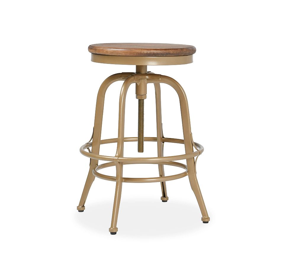 Leary Reclaimed Wood Swivel Counter Stool by Pottery Barn