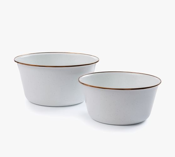 Enamel Mixing Bowls - Set of 2