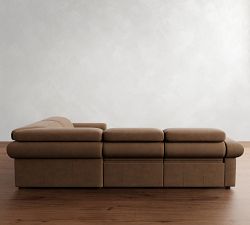 Ultra Lounge Roll Arm Leather Reclining 5-Piece Sectional (116")