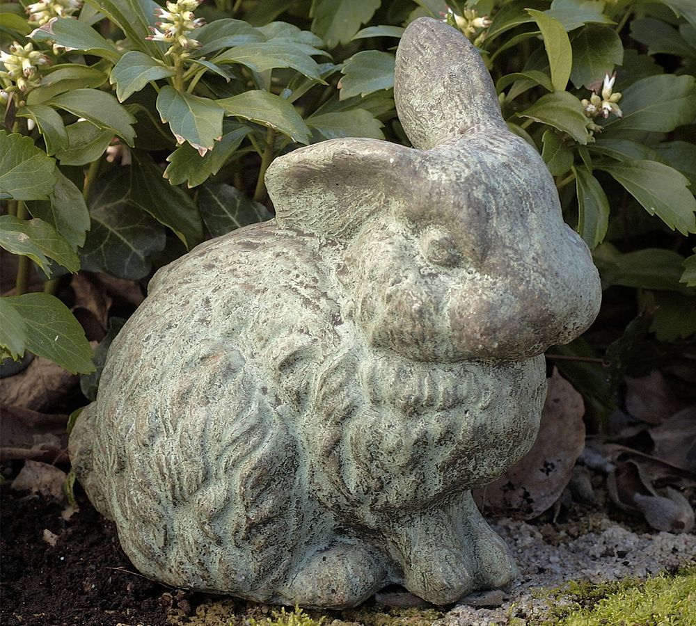 Cast Stone Concrete Rabbit Garden Object by Pottery Barn