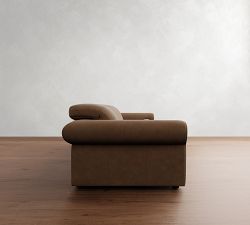 Ultra Lounge Roll Arm Leather Modular Sofa (110")