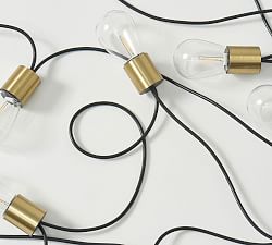 Brass Solar String Lights - 28'