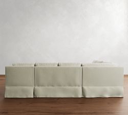 York Square Arm Deep Seat Slipcovered 4-Piece Chaise Sectional (121")