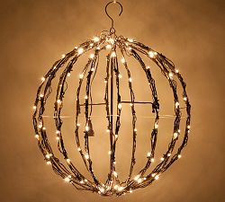 Open Box: Warm White LED Ball (16") - Brown Frame