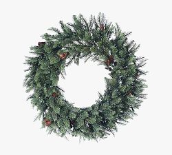 Faux New England &amp; Pine Wreath with Pinecones - 24"