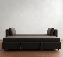 Jake Leather Trundle Daybed Sleeper (86")