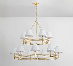 Jamey Two Tiered Shaded Round Chandelier (50")