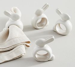 Mason Bunny Napkin Rings, Set of 4