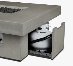 Chrisley Concrete Rectangular Propane Fire Pit Table with Propane Tank Storage(60")