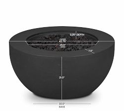 Jaylen Round Concrete Propane Fire Pit (44")