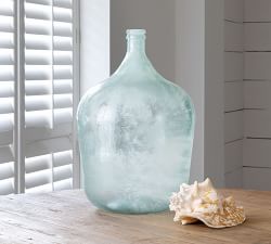 Frosted Recycled Glass Demijohn Vase
