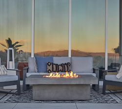Chrisley Concrete Rectangular Propane Fire Pit Table with Propane Tank Storage(60")
