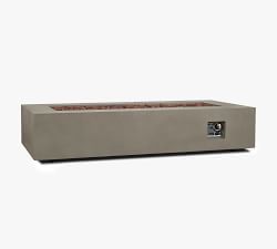 Burrows Steel Rectangular Propane Fire Pit Table with Lid Cover (42"-70")