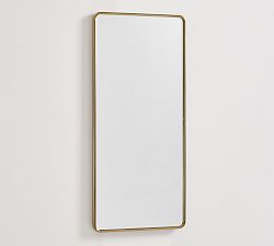 Open Box: Vintage Fixed Slim Mirror (19"W x 42"H) - Tumbled Brass