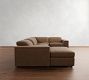 Ultra Lounge Square Arm Leather Reclining 6-Piece Sectional (130")