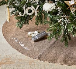 Gold Metallic Jute Personalized Tree Skirt