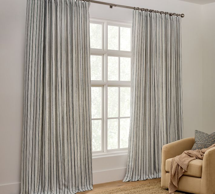 POTTERY BARN＊カーテン Open Box: Ticking Stripe Print Curtain | Pottery Barn