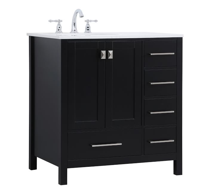 Umeiga 32" Bathroom Vanity With Ceramic Sink – Compact Single Sink Cabinet With Fluted Doors & 2 Shelves, Light Oak Finish (19D X 32W X 36H)