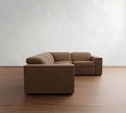 Ultra Lounge Square Arm Leather Reclining 4-Piece Sectional (117")