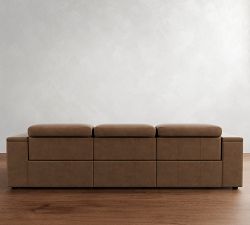 Ultra Lounge Square Arm Leather Modular Sofa (111")