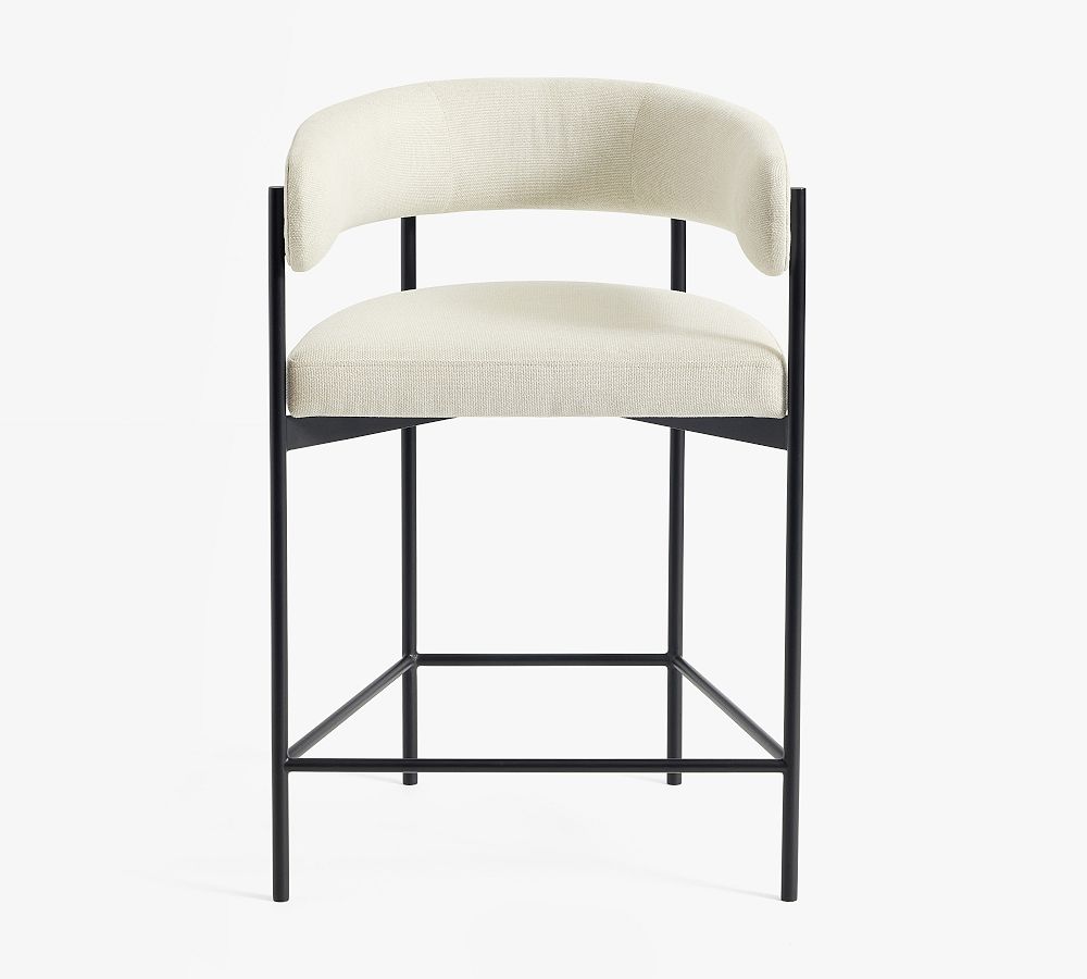 Maison Barrel Back Upholstered Counter Stool by Pottery Barn