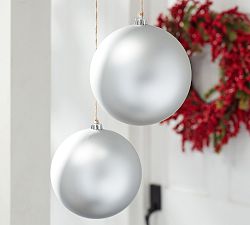 Outdoor Oversized Ornament, Set of 2 - Silver