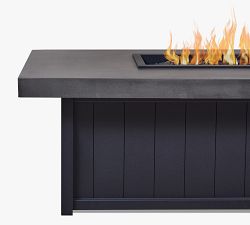 Floyd Concrete Rectangular Propane Fire Pit Table with Lid Cover (72")