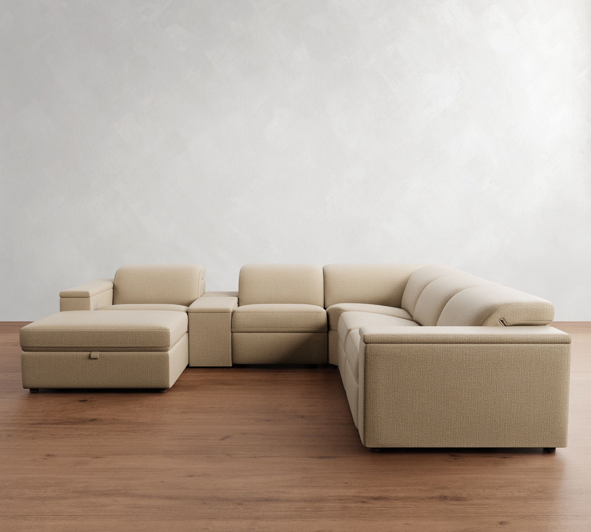 Ultra Lounge Square Arm Reclining 7-Piece Wedge Sectional (130")