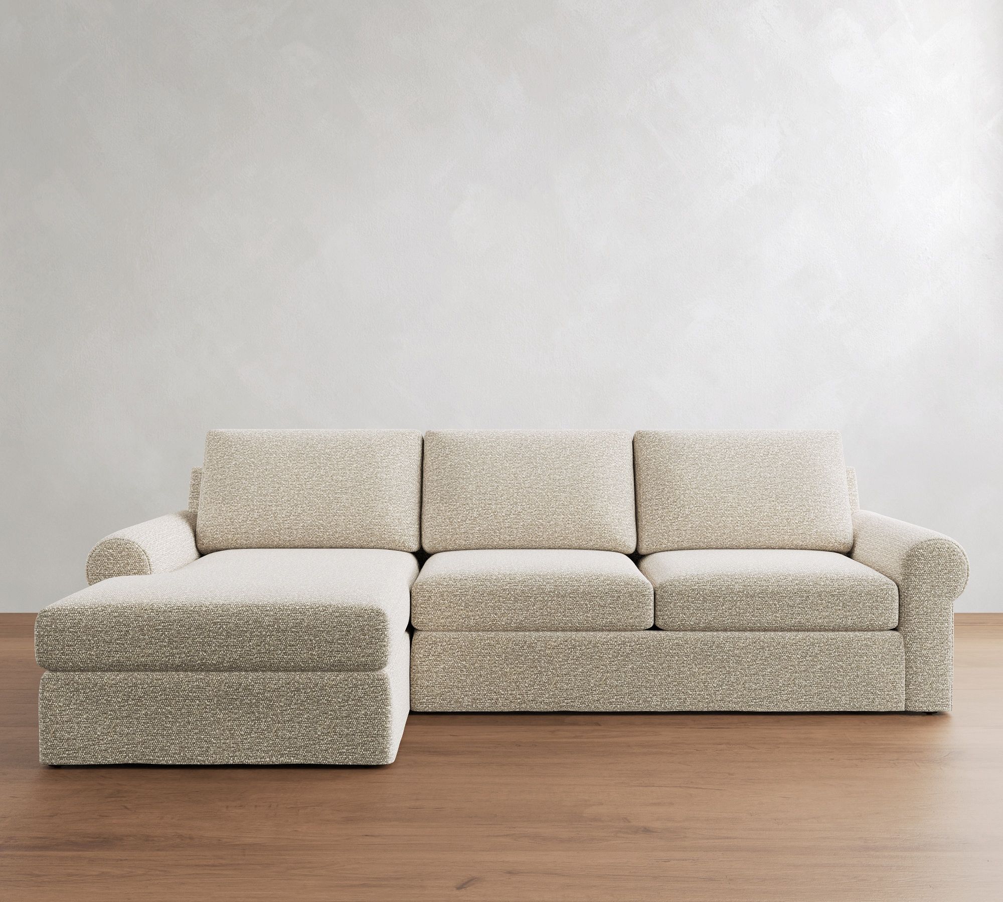 Big Sur Roll Arm Slipcovered Chaise Sectional (115"&ndash;157") - thumbnail 7