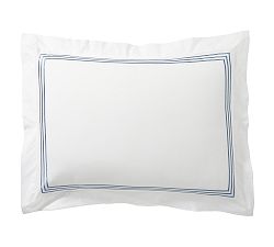 Open Box: Grand Organic Percale Shams, Standard, Set of 2 - Chambray