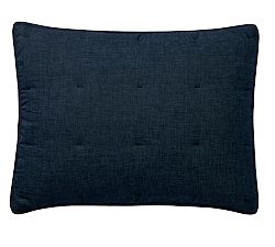 Open Box: Belgian Flax Linen Comforter Sham, Standard - Set of 2 - Midnight